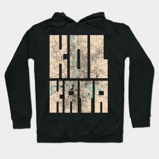 Kolkata, India City Map Typography - Vintage Hoodie